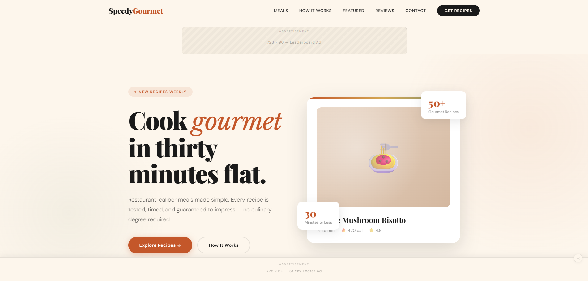 Speedy Gourmet Meals