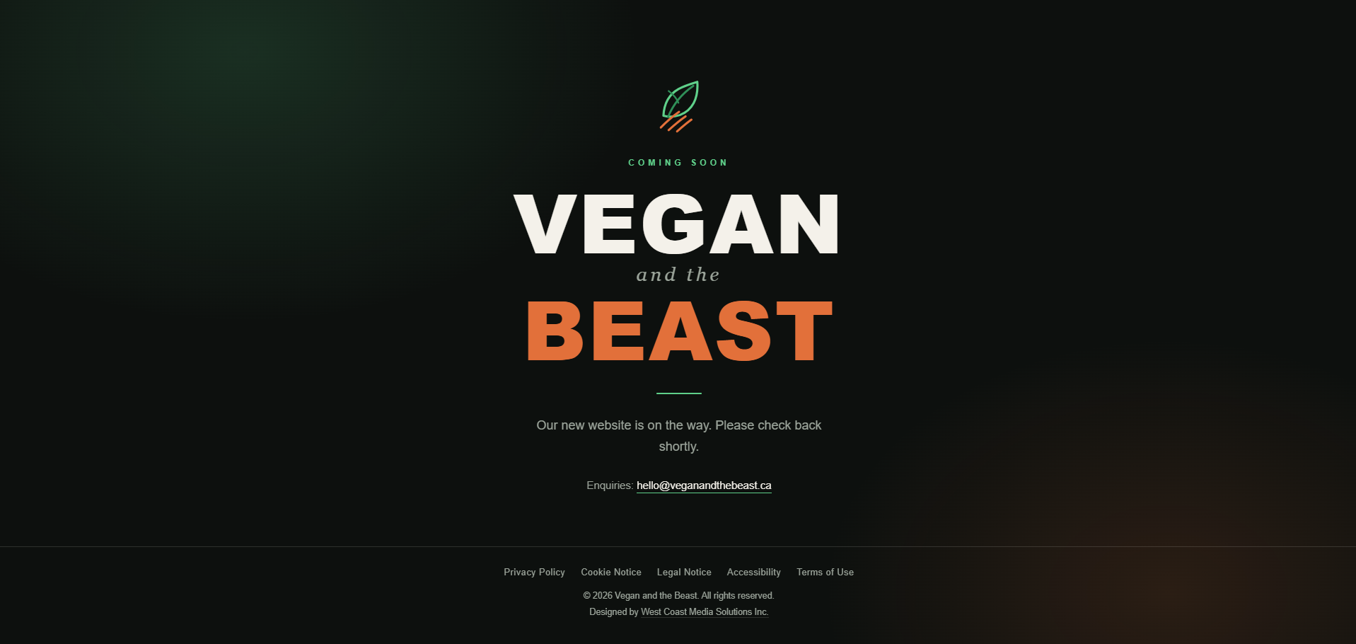 Vegan and the Beast placeholder page