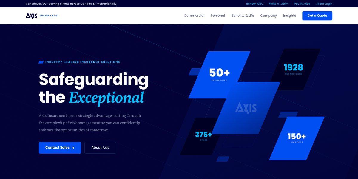 Axis Insurance website design concept