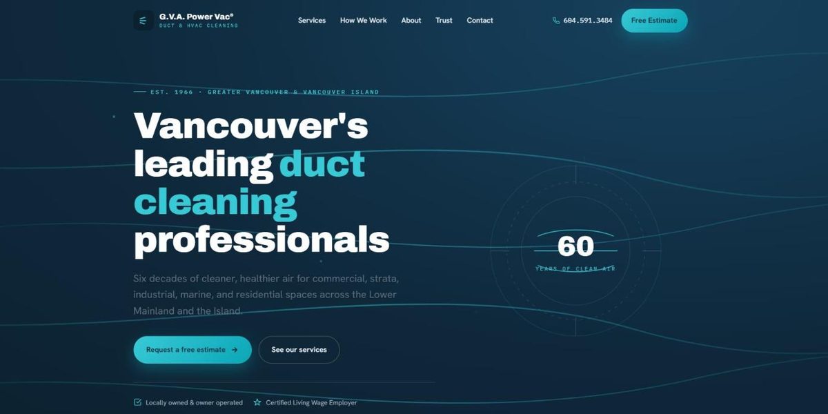 G.V.A. Power Vac website design concept