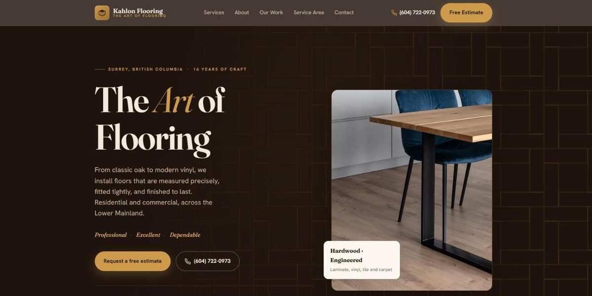 Kahlon Flooring website design concept
