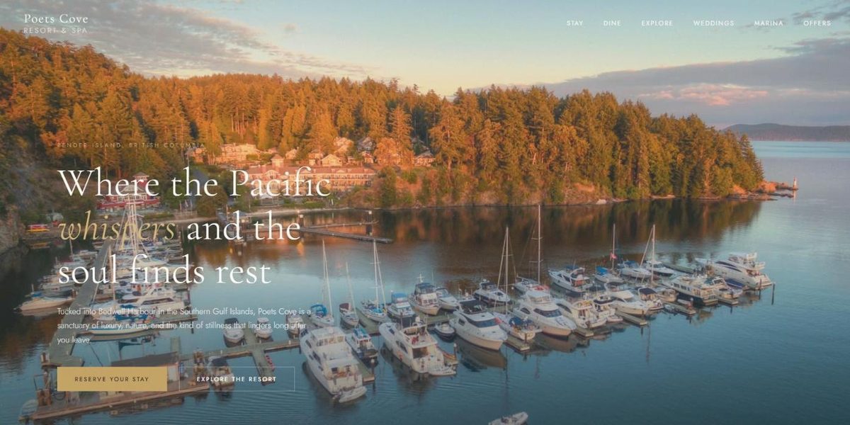 Poets Cove Resort & Spa website design concept