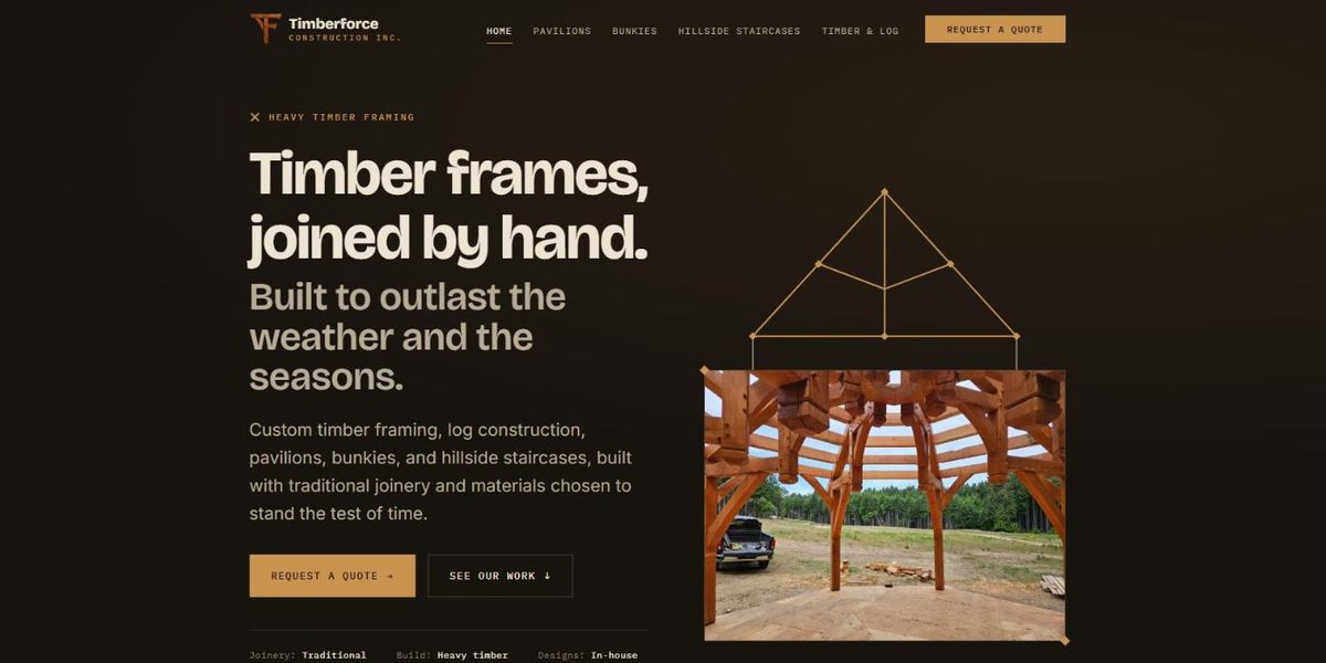 Timberforce Construction website design concept